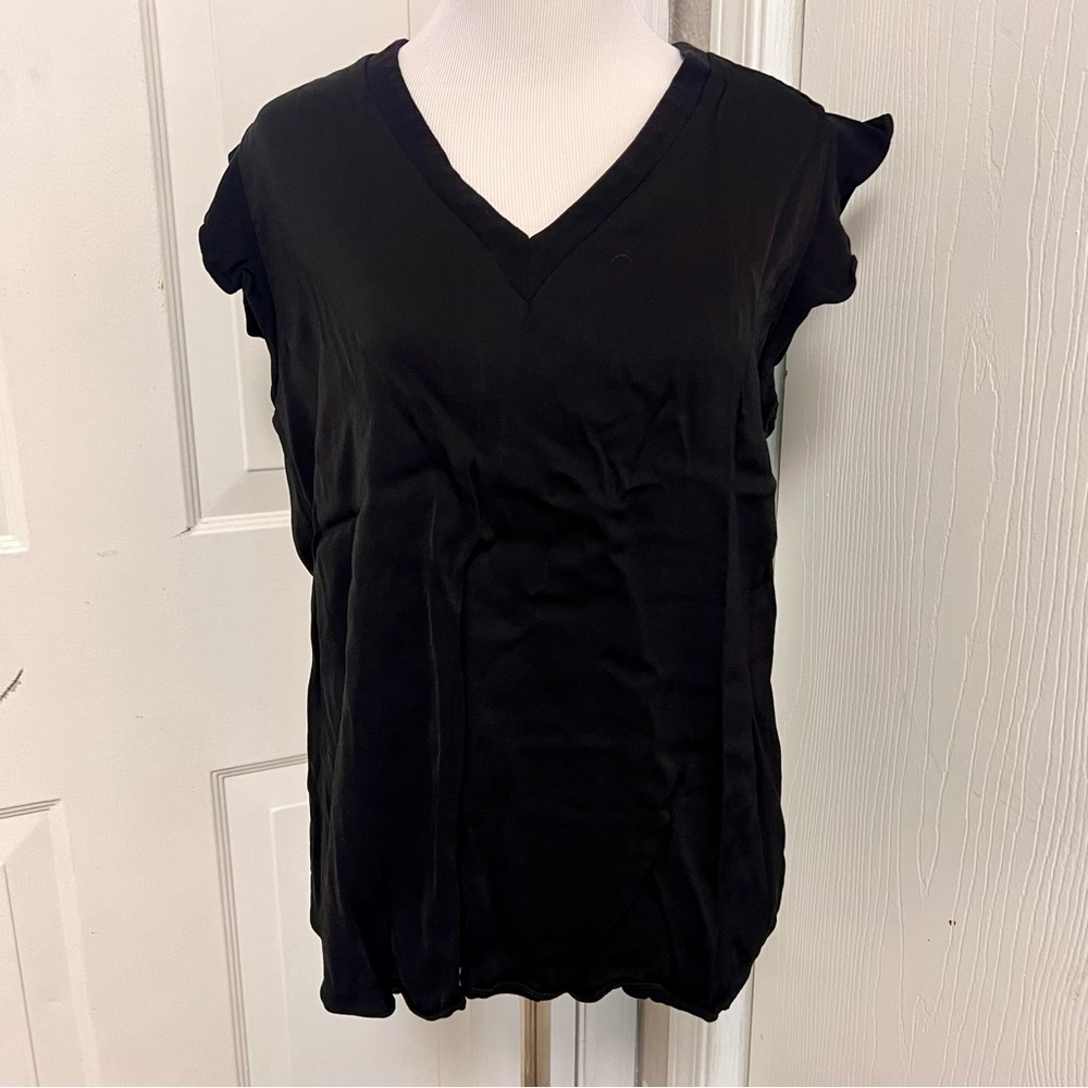 Kate Spade Crepe Satin Flutter Top H3 - image 2